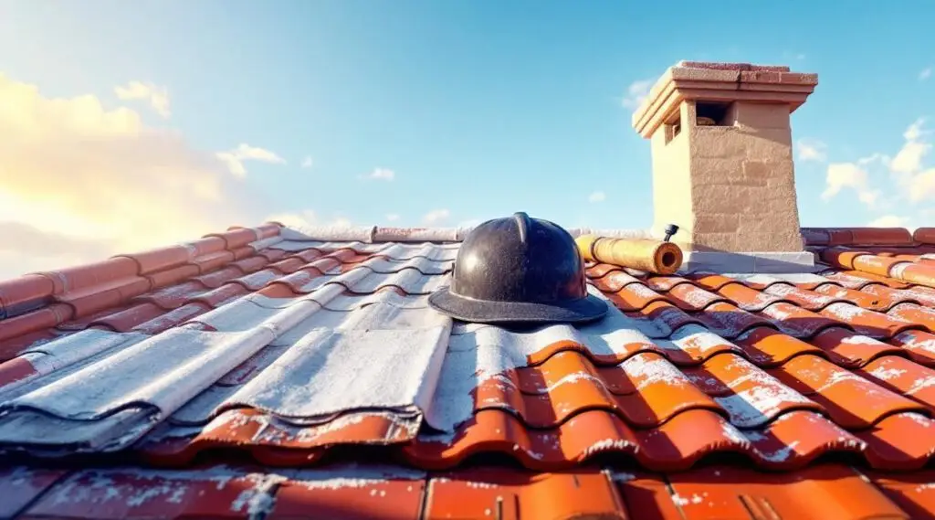 A commercial property in Midvale City with a professionally installed red clay Spanish tile roof under a clear Utah sky.